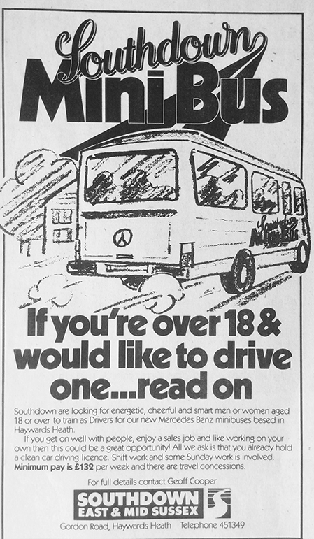 Haywards Heath mini bus flyer c.1985