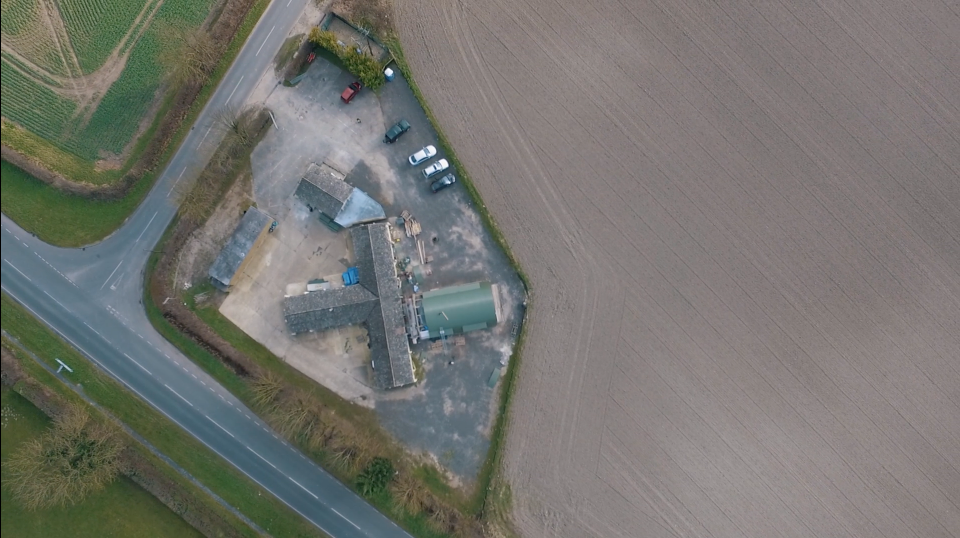 Aerial view of the corner of Bottisham Airfield