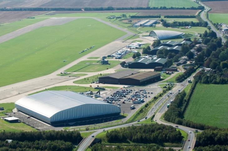 Looking westwards across Duxford Airfield